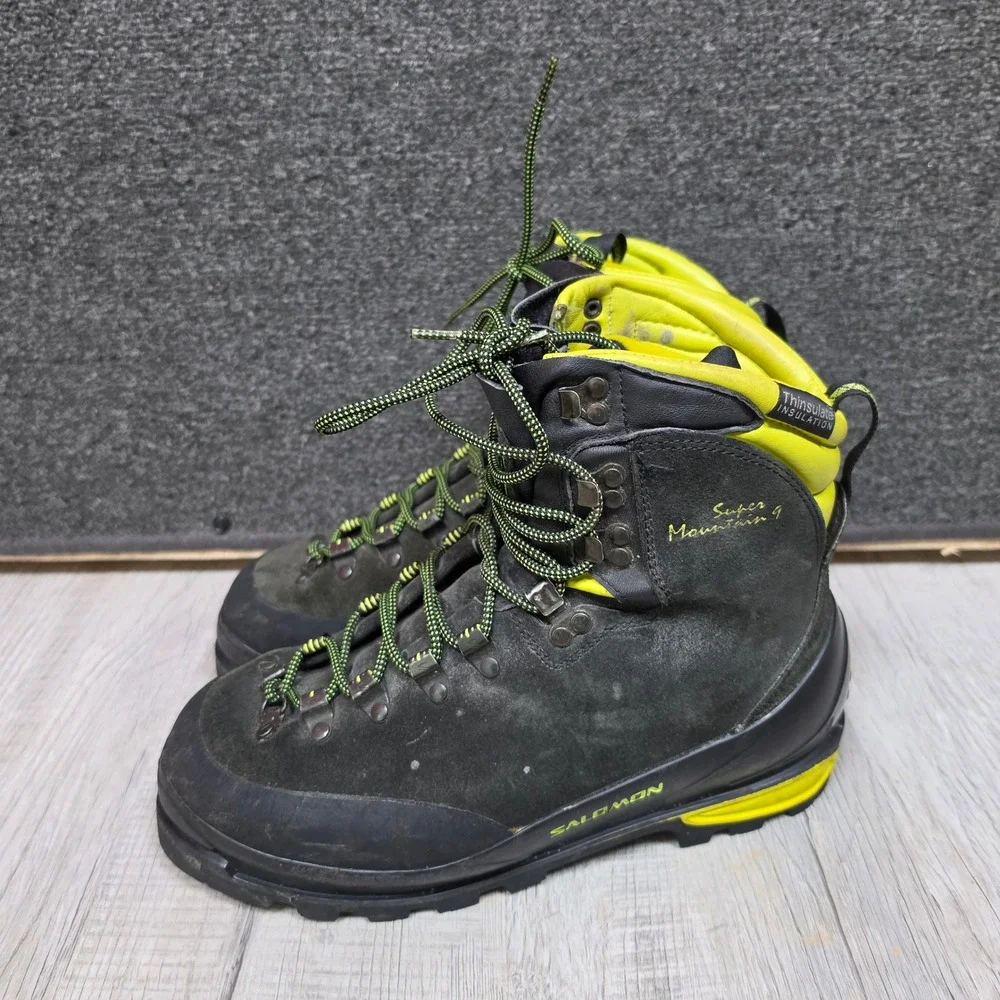 Salomon Super Mountain 9 Boots Green Black Mens 9.5 Thinsulate Mountaineering